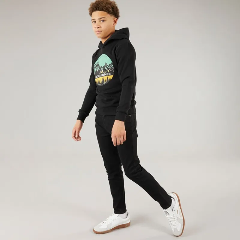 JACK & JONES Drenge Peak Hættetrøje Sort
