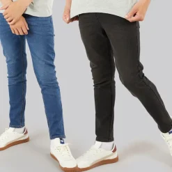 Best Crosshatch Drenge Slim To Pak Jeans Mellem Vask/Sort Vasket