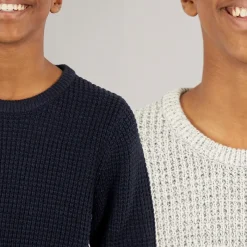 New JACK & JONES Drenge To Pak Strik Crew Neck Jumpere Moonbean /​ Sky Captain