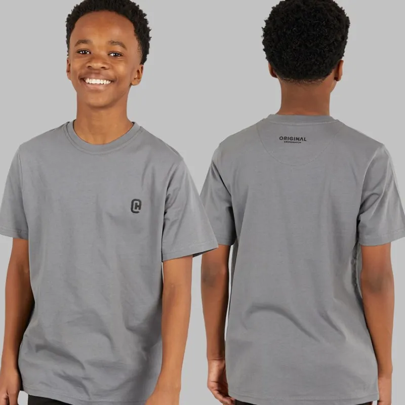 Discount Crosshatch Drenge Tre Dele Hættetrøje T-shirt Og Joggingbukser Sæt Sort/Koksgrå