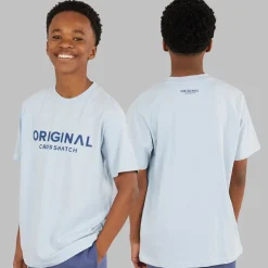 Hot Crosshatch Drenge Tre Delt Hoodie Sweatshirt T-Shirt Og Joggingbukser Sæt Denim Blå/​Is Blå