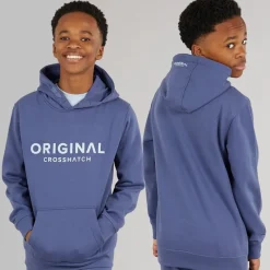 Hot Crosshatch Drenge Tre Delt Hoodie Sweatshirt T-Shirt Og Joggingbukser Sæt Denim Blå/Is Blå