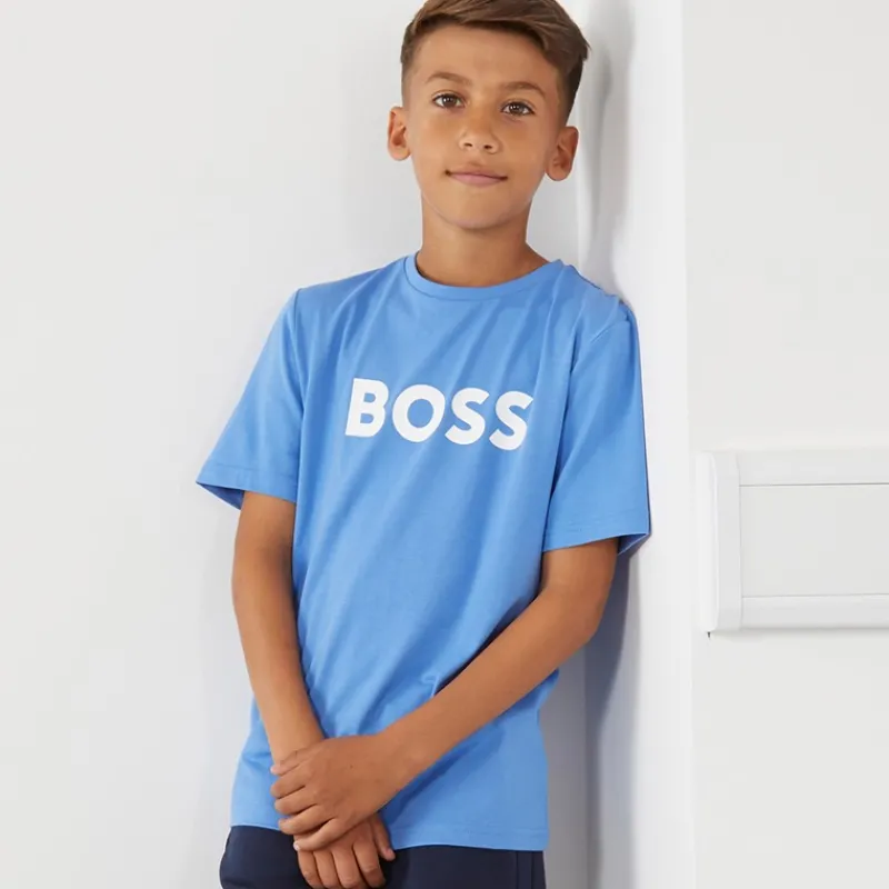 Hot BOSS Drenge T-Shirt Navy Blå