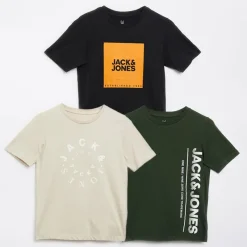 JACK & JONES Drenge T-shirts Jason 3-pak Sort