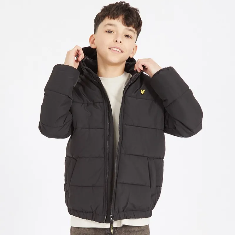 Sale Lyle And Scott Drenge Vatteret Pufferjakke Z865 Jet Sort