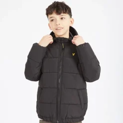 Sale Lyle And Scott Drenge Vatteret Pufferjakke Z865 Jet Sort