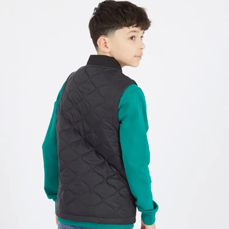 Outlet Lyle And Scott Drenge Vatteret Vest Z865 Sort