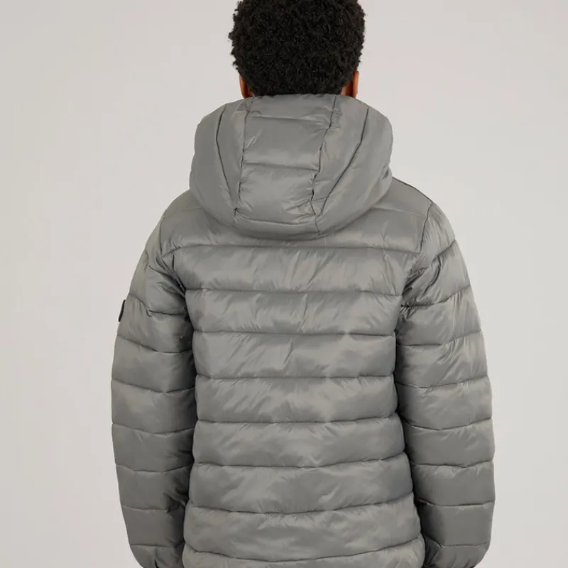 Hot JACK & JONES Drenge Wilson Puffer Jakke Castlerock Grå