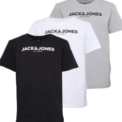 Best JACK & JONES Drengenes Harry T-shirts 3-pak Hvid/​Sort/​Aluminim