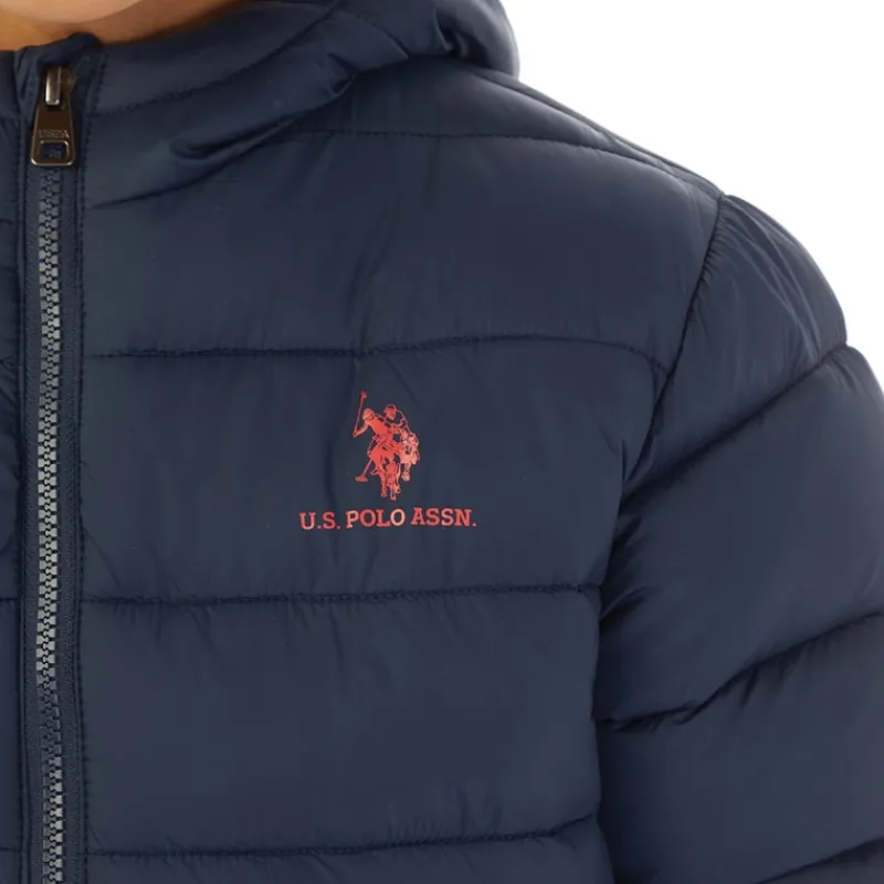 U.S. POLO ASSN. Drengenes hættetrøje quiltet jakke mørk safirblå