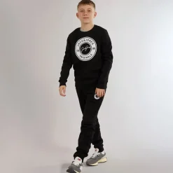 New JACK & JONES Drengenes Thomas Sweatshirt Og Joggingbukser Træningssæt Sort
