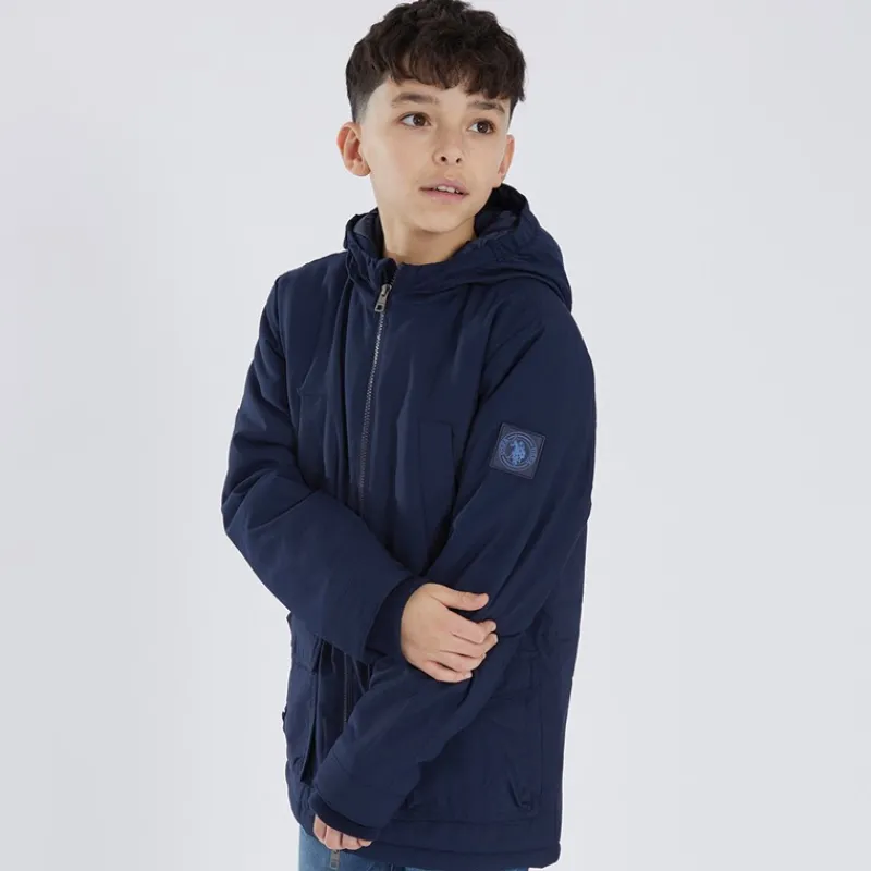 Outlet U.S. POLO ASSN. Drengeparka med spids foran Marineblå Blazer
