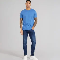 Clearance Duck and Cover Herre Maylead Sim Fit Jeans Mørk Vask Mørkvasket denim