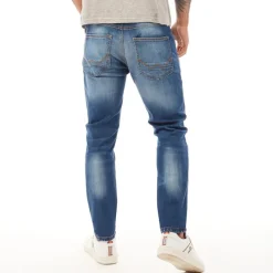 Best Duck and Cover Herre Tranfold Slim Fit Jeans Stonewash