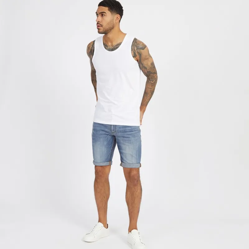Hot Duck and Cover Herre Zeki Jeans Shorts Stone Wash Lyseblå