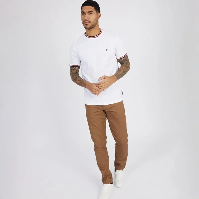 Sale French Connection Herre 3 Farver Ringer T-Shirt Hvid