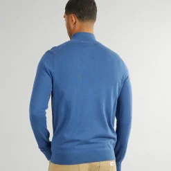 Sale Ben Sherman Herre 1/​4 Zip Funnel Neck Trøje Riviera Blå Blå