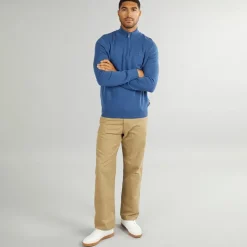 Sale Ben Sherman Herre 1/​4 Zip Funnel Neck Trøje Riviera Blå Blå