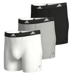 Outlet adidas Herre Active Flex Bomuld Tre Pak Boksershorts Sort/​Hvid/​Grå Flerfarvet