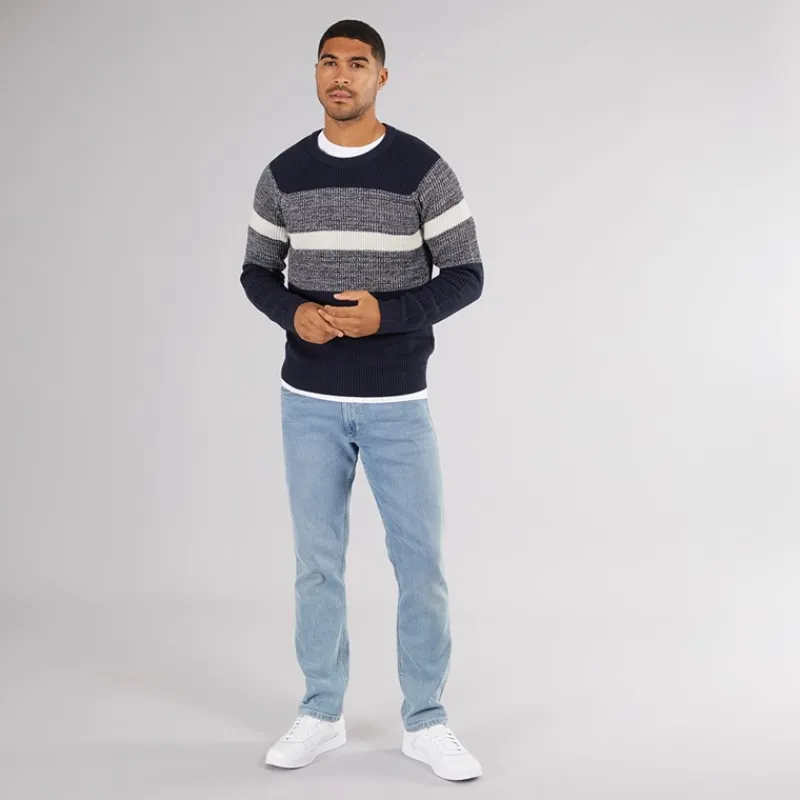 New PRODUKT Herre Adam Block Crew Neck Jumper Navy Blazer