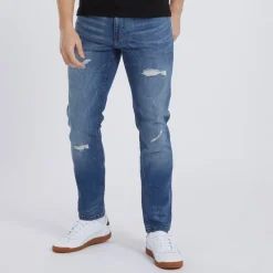 Hot Bench Herre Afslappede Tapede Jeans Lyseblå Klar blå