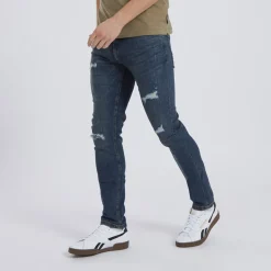Online Bench Herre Afspændte Koniske Jeans Vintage Blå Mørkeblå