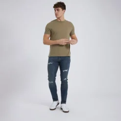 Online Bench Herre Afspændte Koniske Jeans Vintage Blå Mørkeblå