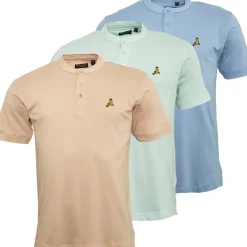Discount Brave Soul Herre Akari 3 Pak Polo Shirts Pale Mint/​Cloud Blue/​Summer Pink Flerfarvet