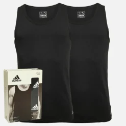 Hot adidas Herre Aktiv Flex Bomuld To Pak Tanktoppe Sort