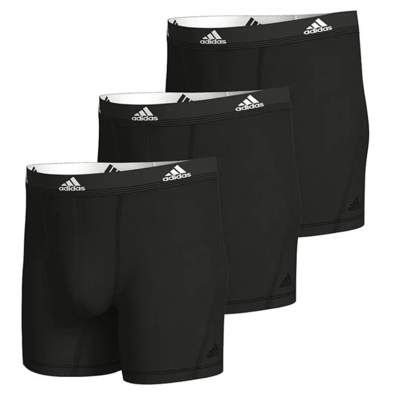 Hot adidas Herre Aktiv Flex Bomuld Tre Pak Boksershorts Sort