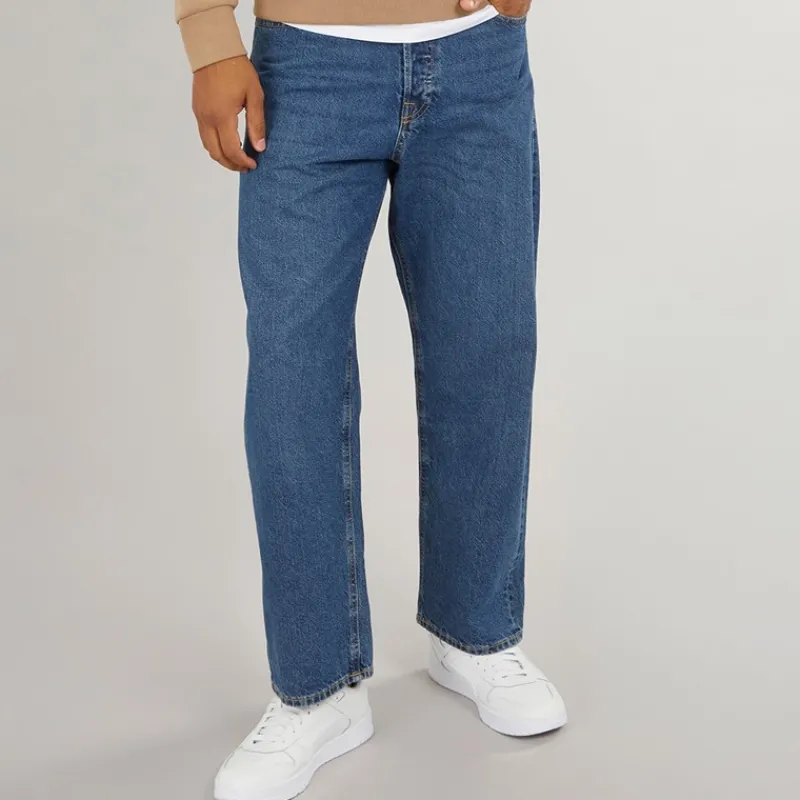 Outlet JACK & JONES Herre Alex SQ 741 Baggy Fit Jeans Mellemblå Blå