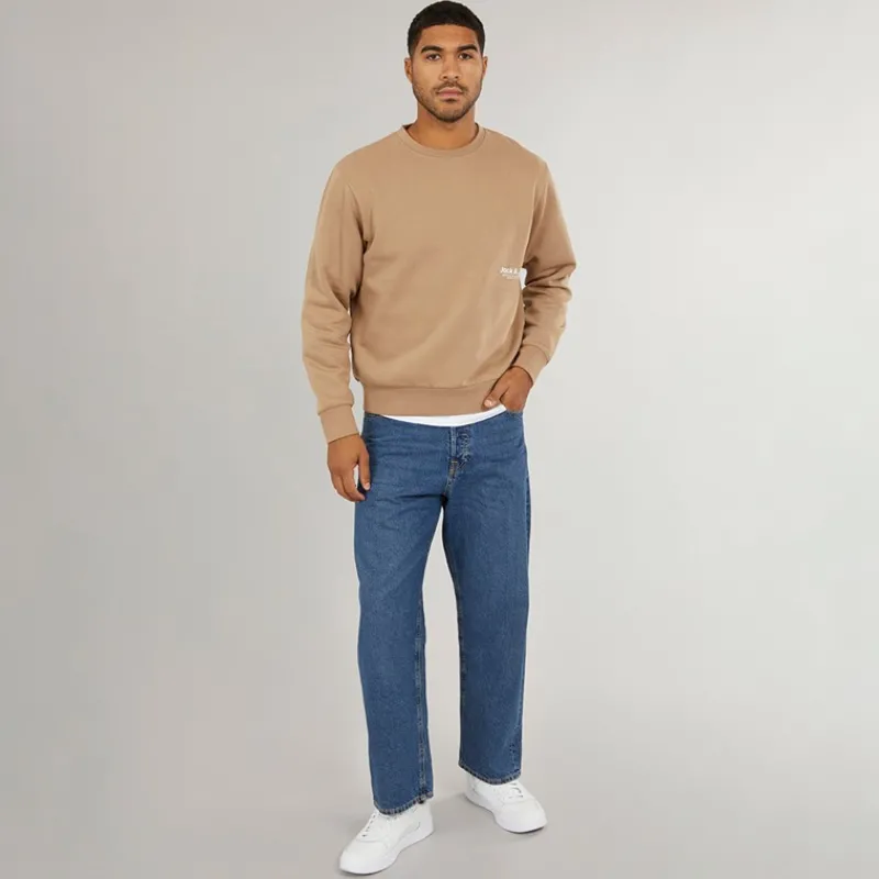 Outlet JACK & JONES Herre Alex SQ 741 Baggy Fit Jeans Mellemblå Blå