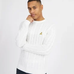 Discount Brave Soul Herre Alliance Rundhals Trøje Vintage Hvid