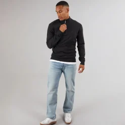 Clearance Indicode Herre Ancona Jumper Charcoal Mix Charcoal-grå