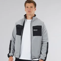 New Bench Herre Anders Funnel Neck Fleece Circular Grå