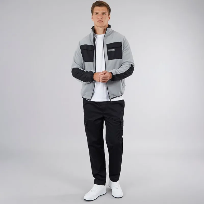 New Bench Herre Anders Funnel Neck Fleece Circular Grå
