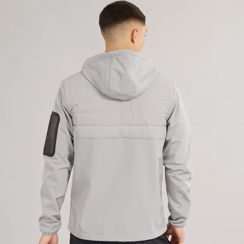 Best Ellesse Herre Angiolo Hybrid Halv Lynlås Jakke Lys Grå Grå