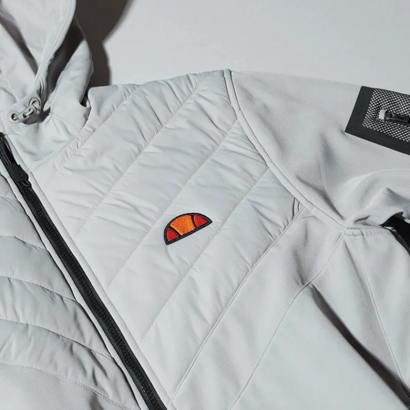 Best Ellesse Herre Angiolo Hybrid Halv Lynlås Jakke Lys Grå Grå
