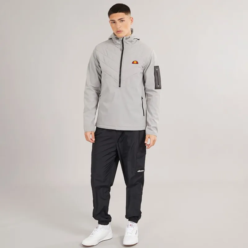 Best Ellesse Herre Angiolo Hybrid Halv Lynlås Jakke Lys Grå Grå