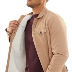 Clearance French Connection Herre Arbejdsjakke Borg Kamel Brun