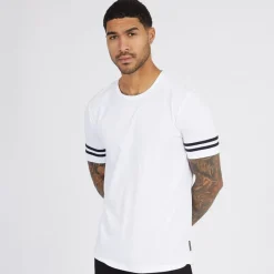 Clearance French Connection Herre Arm Stripes T-shirts Flerfarvet Hvid