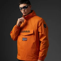 Outlet Napapijri Herre Arper Lite Anorak Pumpkin orange