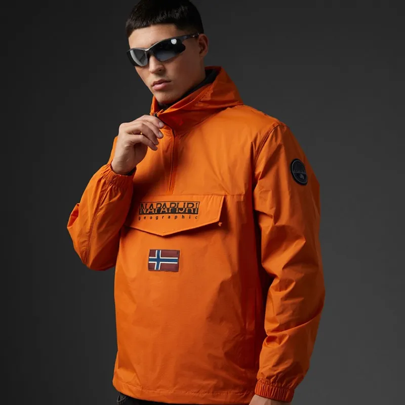 Outlet Napapijri Herre Arper Lite Anorak Pumpkin orange