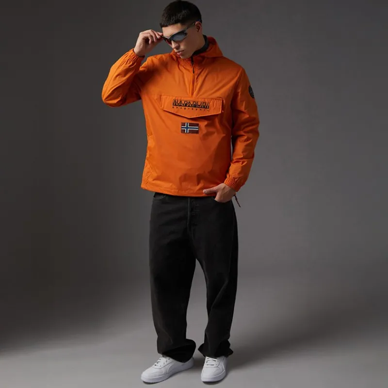 Outlet Napapijri Herre Arper Lite Anorak Pumpkin orange