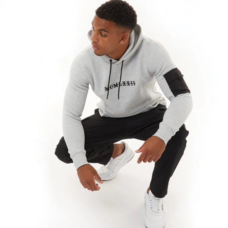Clearance Brave Soul Herre Array Hoodie Lysegrå Melange Lysegrå Mergel