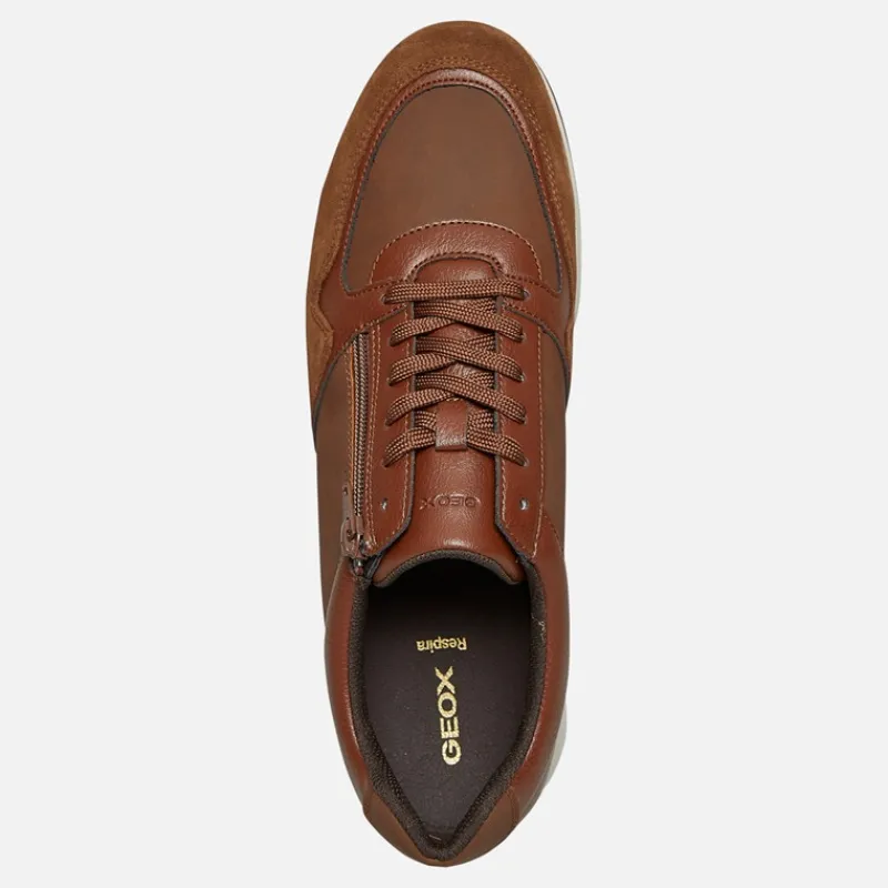 Hot GEOX Herre Avery Zip Sneakers Brun