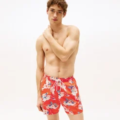 Tommy Hilfiger Herre Badeshorts Tropisk Blomsterprint Strålende Orange