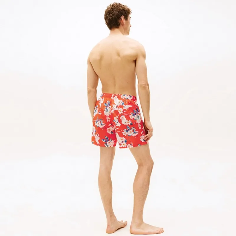 Tommy Hilfiger Herre Badeshorts Tropisk Blomsterprint Strålende Orange