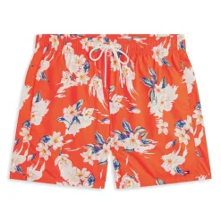 Tommy Hilfiger Herre Badeshorts Tropisk Blomsterprint Strålende Orange