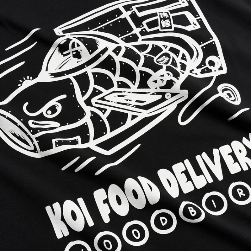 New Woodbird Herre Baine Koi Levering T-shirt Sort